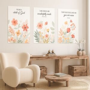 Floral Inspirational Wall Art Set
